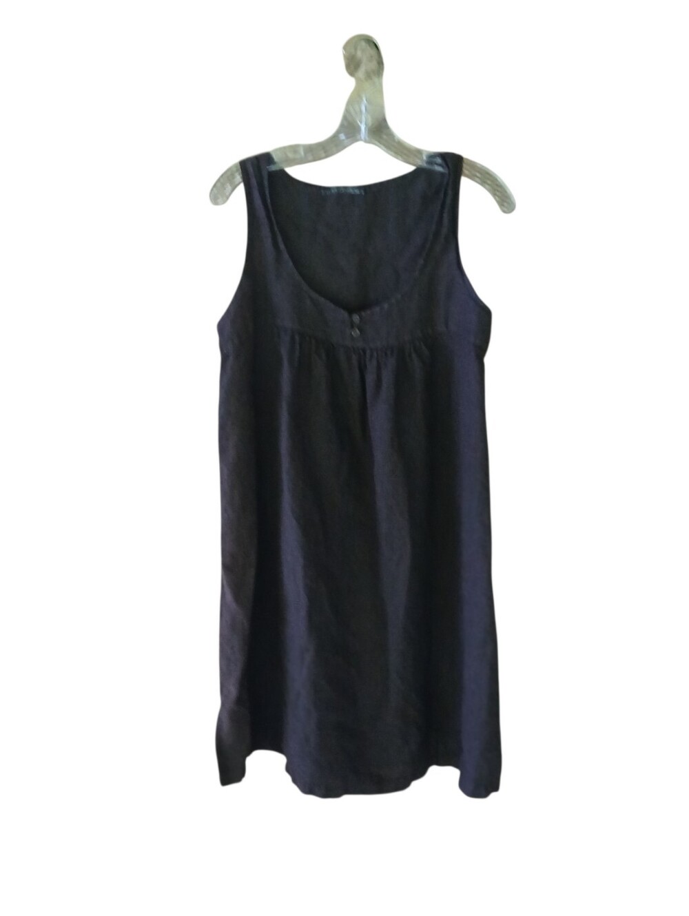 Be Tween Brown Sleeveless Scoop Neck Linen Shift Dress Medium